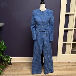 Sandro Knit Tweed Lined Pants and Matching Jacket Set